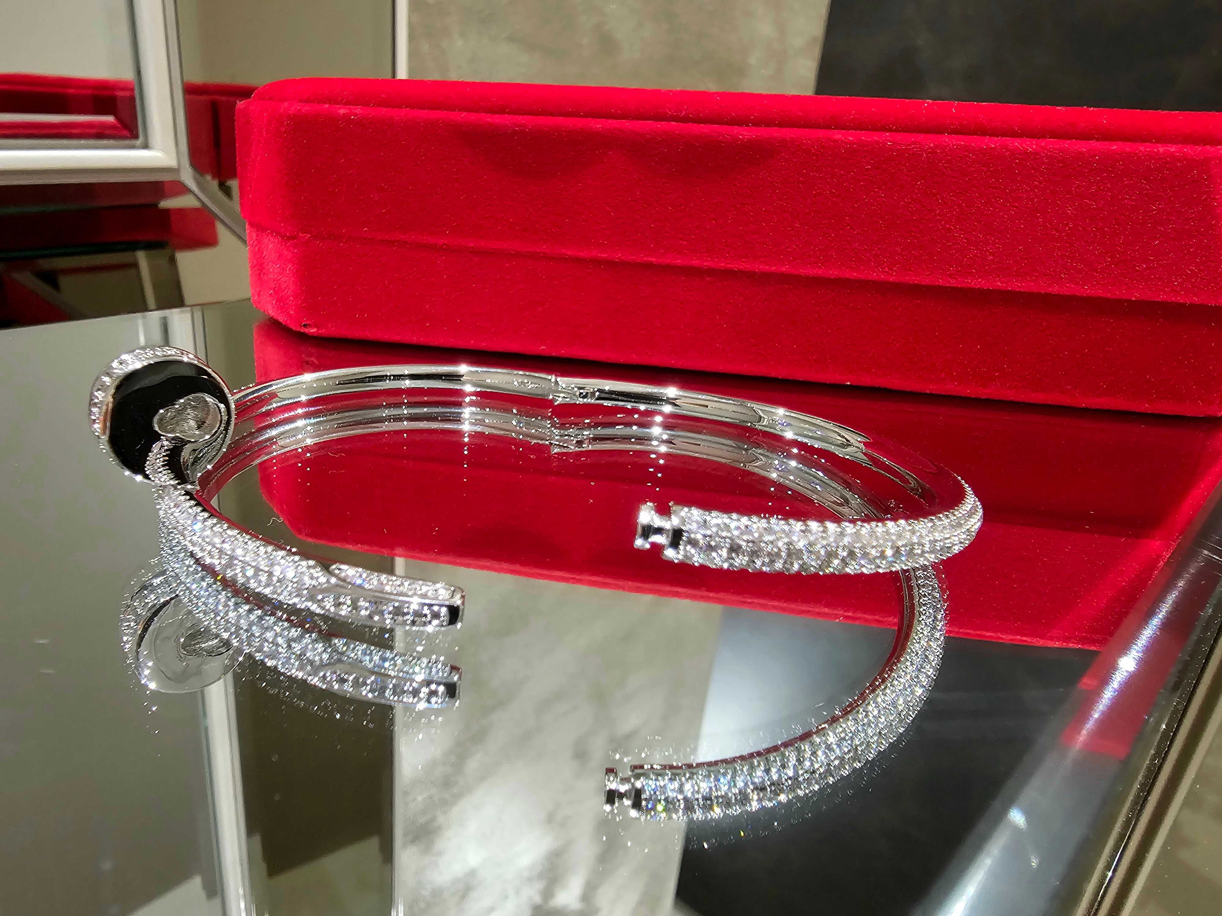 CARTIER Nail Juste un Clou Silver Large Paved Diamonds Гривна Пирон