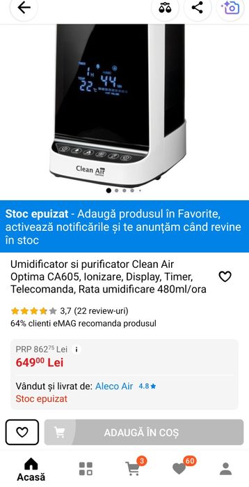 Umidificator aer CleanAir