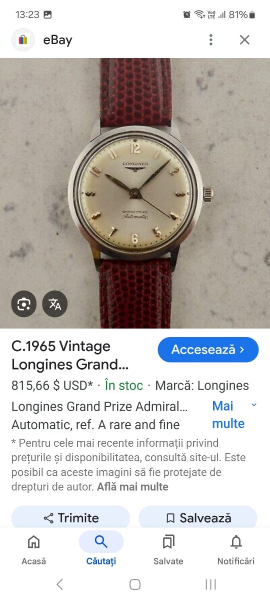 Ceas Longines Admiral functional, colectie