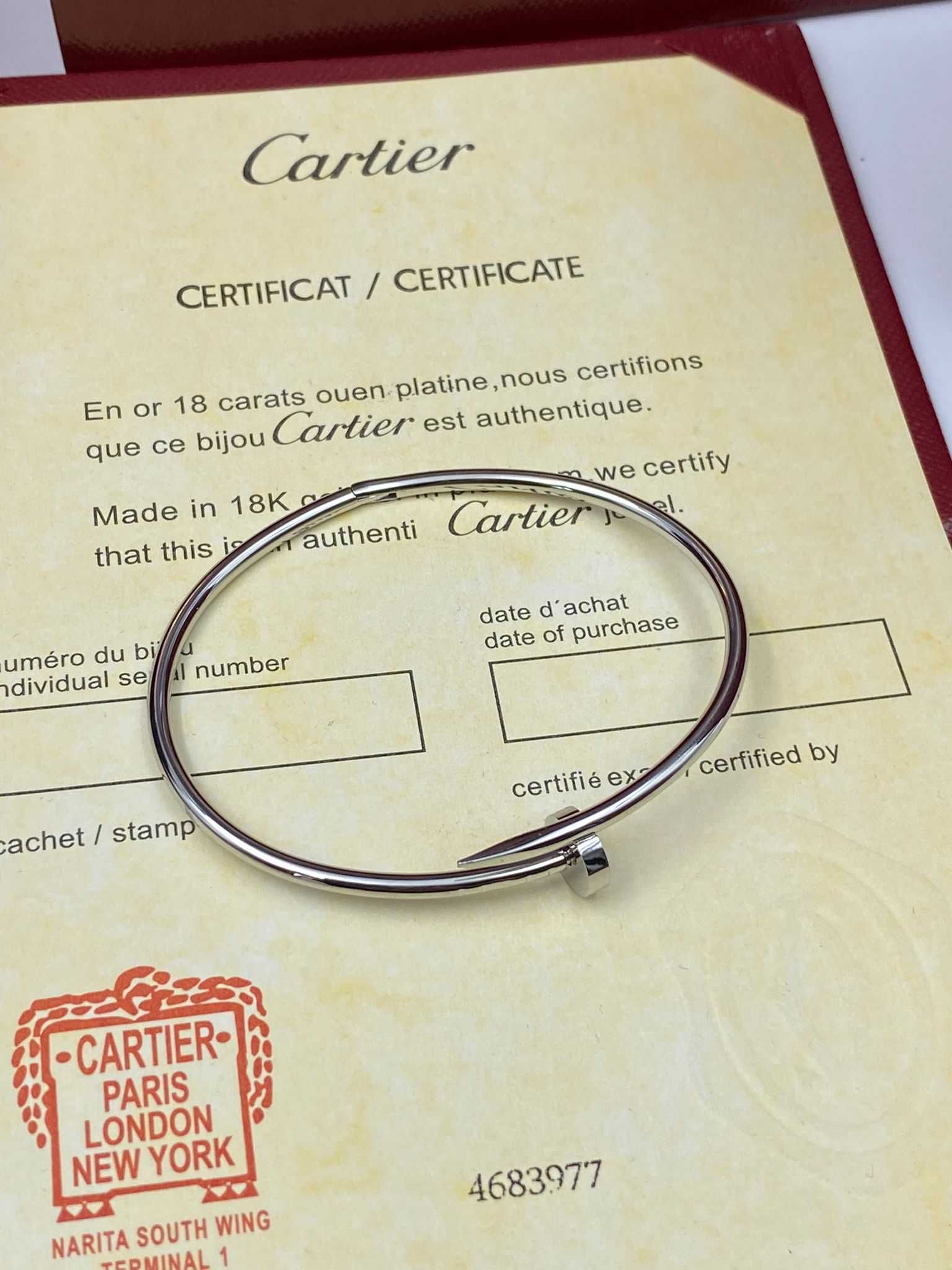 Brățară Cartier Cui Slim 16 Aur Alb 18K