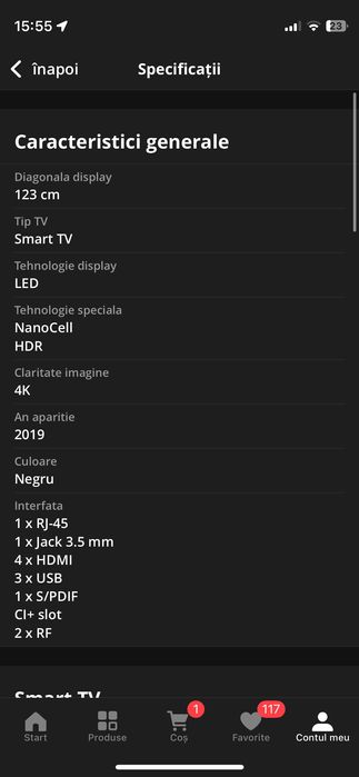Televizor NanoCell LED Smart LG, 123 cm, 49SM8600PLA, 4K Ultra HD