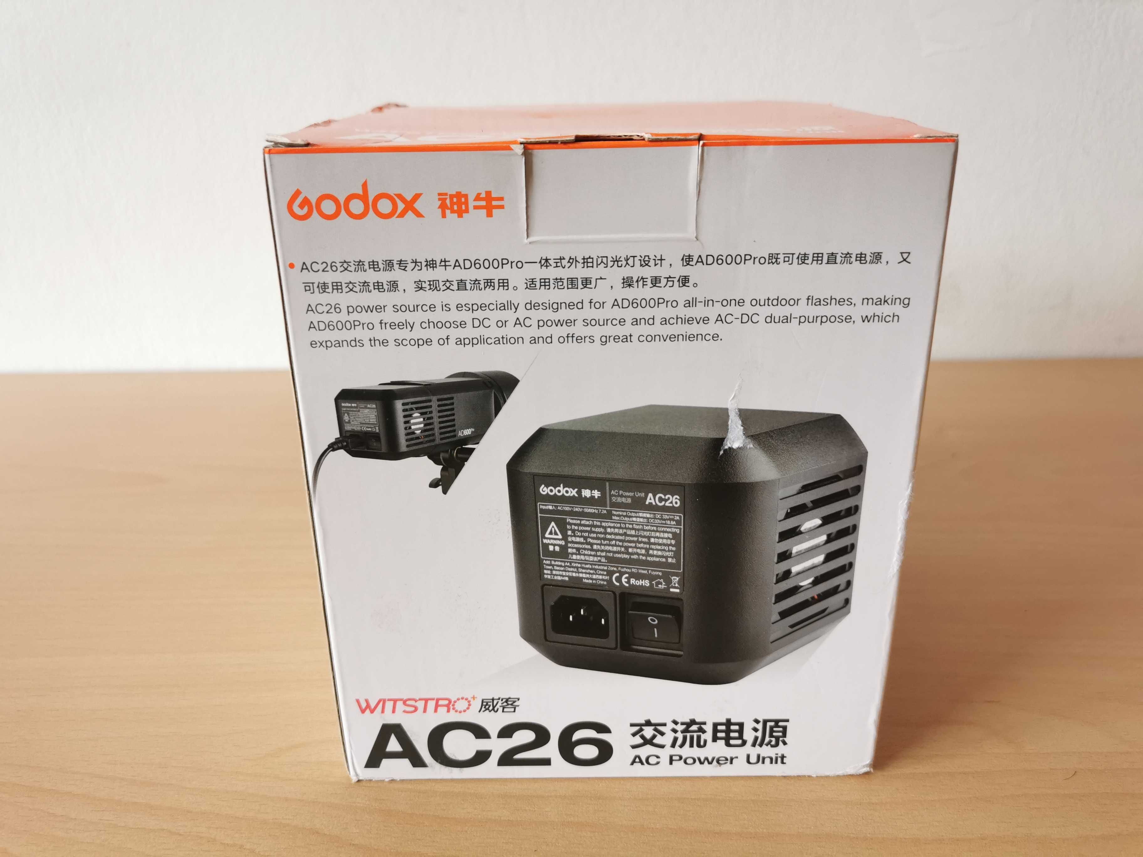 Захранващ адаптер Godox AC26 за светкавица Godox AD600 Pro