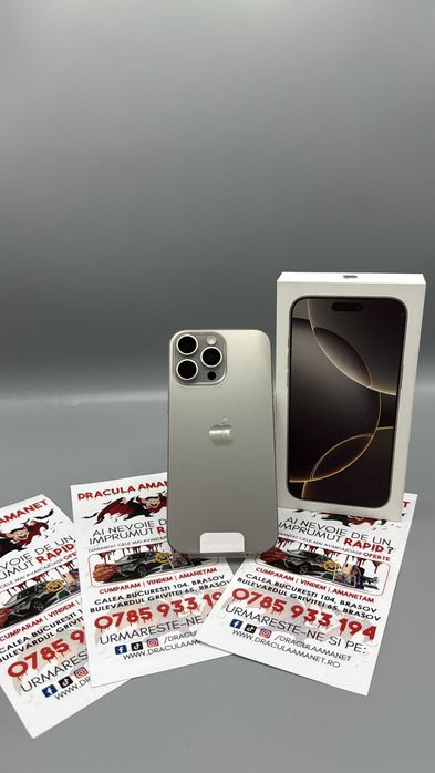 Iphone 16 Pro Max 256Gb/100%,0 Cicluri de Incarcare