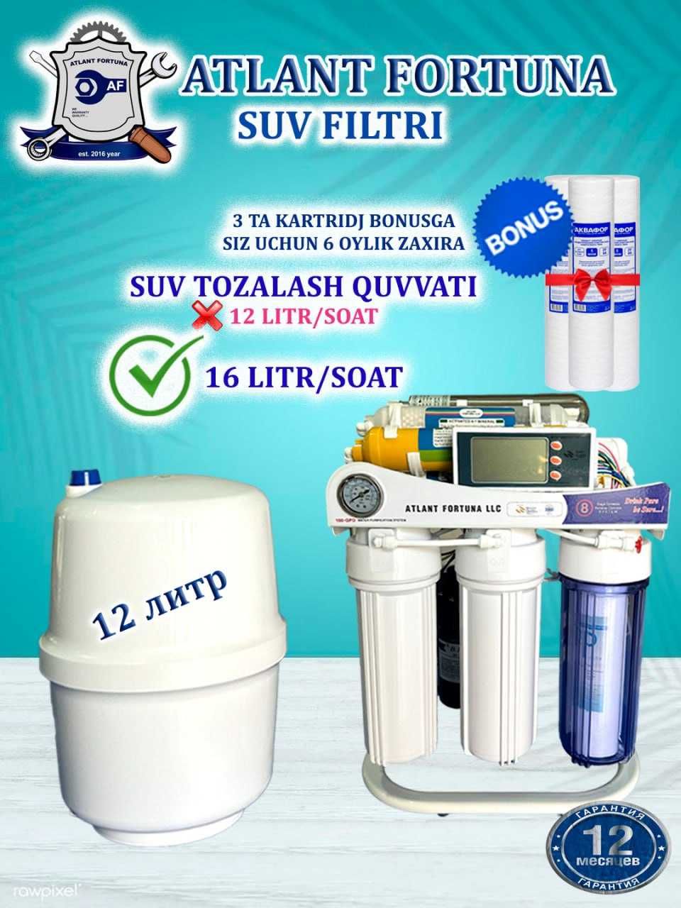 Xonadoningiz uchun suv filtrlari optom narxlarda. 1 yil kafolat