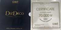 Продам сертификат 70.000 на мебель