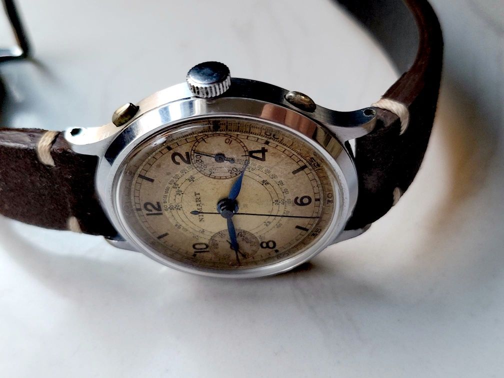 Ceas WW2 vintage Nimart chrono landeron, lemania, universal, valjoux