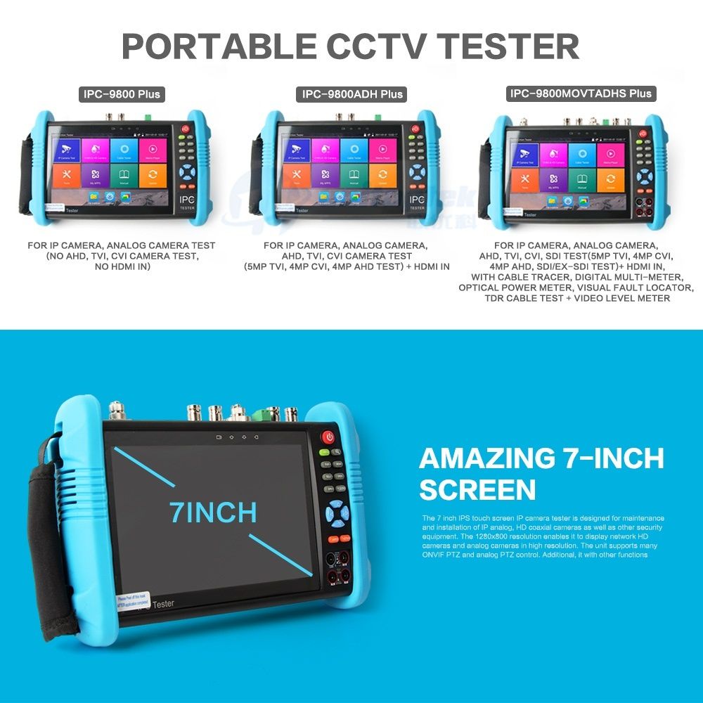 Многофункциональный IP Тестер, IPC CCTV Tester 9800 AHD Plus