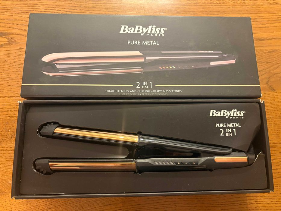 Placă de păr BaByliss Paris Pure Metal 2in1 Straight & Curl ST481E