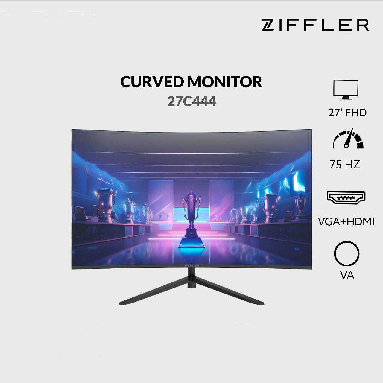 Новый монитор Ziffler 27C444 75Hz FHD VA