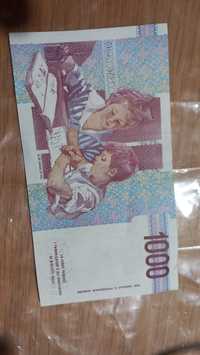 Bancnota 1000 lire banca d'Italia 1990