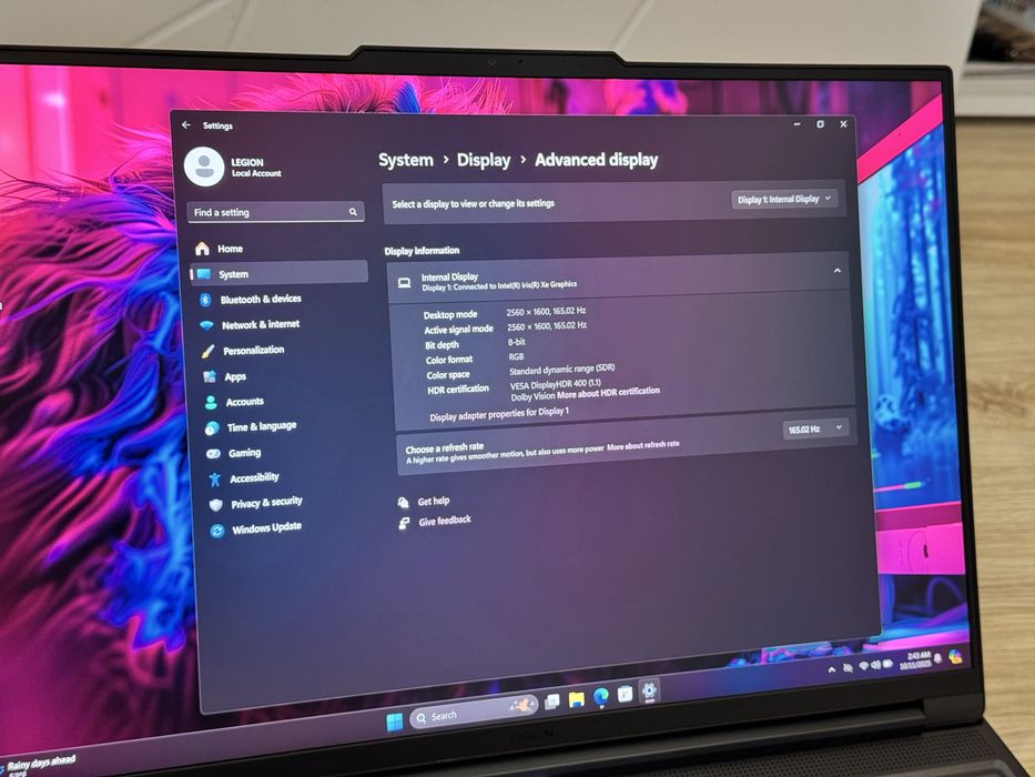 16’QHD+IPS 165Hz/i7-12700H/Legion S7/16GB DDR5/1TB SSD/RTX 3060 6GB