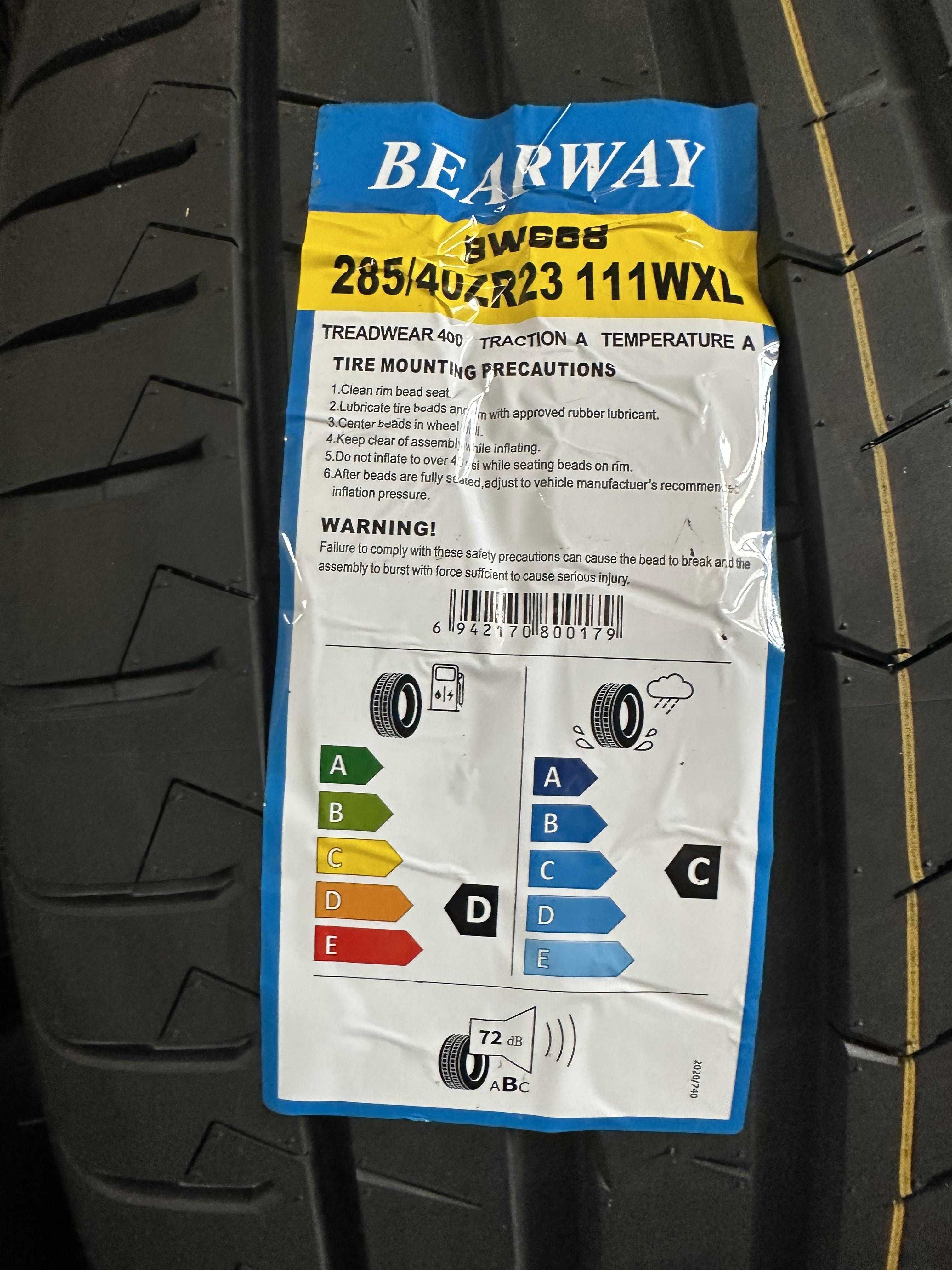 Нови Летни Гуми BEARWAY BW688 285/40R23 111W XL Нов DOT