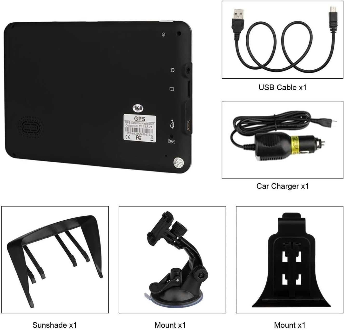 GPS навигация, 7 инча екран, 8GB, 256MB, FM предавате