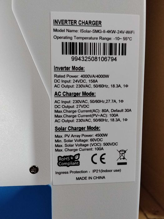 Invertor hybrid 4 kw wifi