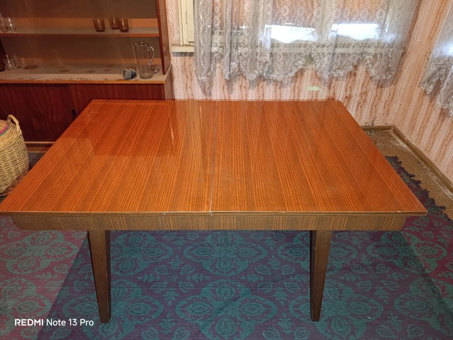Ретро разтегателна маса, масивна дървесина