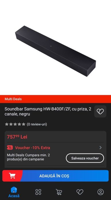 Soundbar Samsung HW-B400F SIGILAT