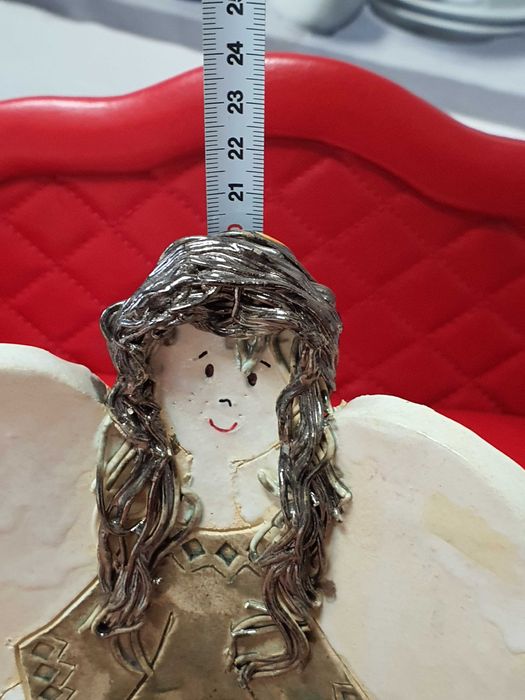 Decoratiune de Craciun din ceramica ingeras