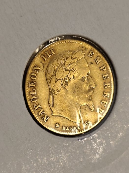 Златна монета 5 франка 1866 год, имп.Наполеон III ,1.61 гр,900/1000