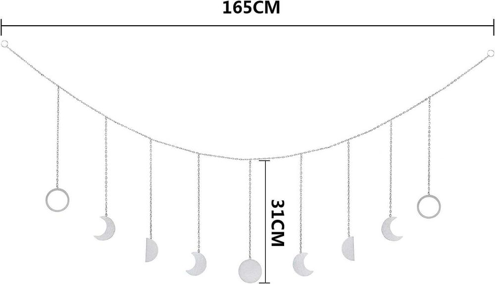 Висящ стенен лунен гирлянд декор Boho в сиво налични 2 броя