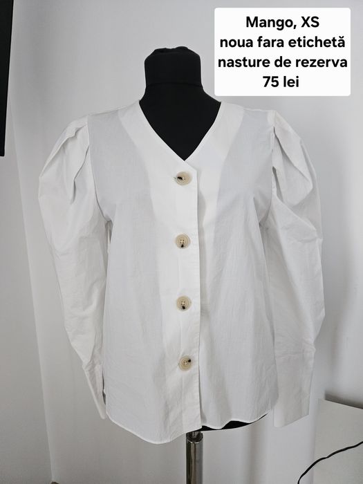 Cămașă alba superba Mango bumbac 100%