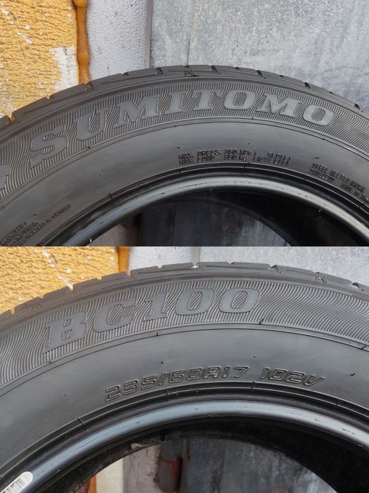 4бр. летни гуми за джип 235/60/17 Sumitomo, dot22, 320 с монтаж за Соф