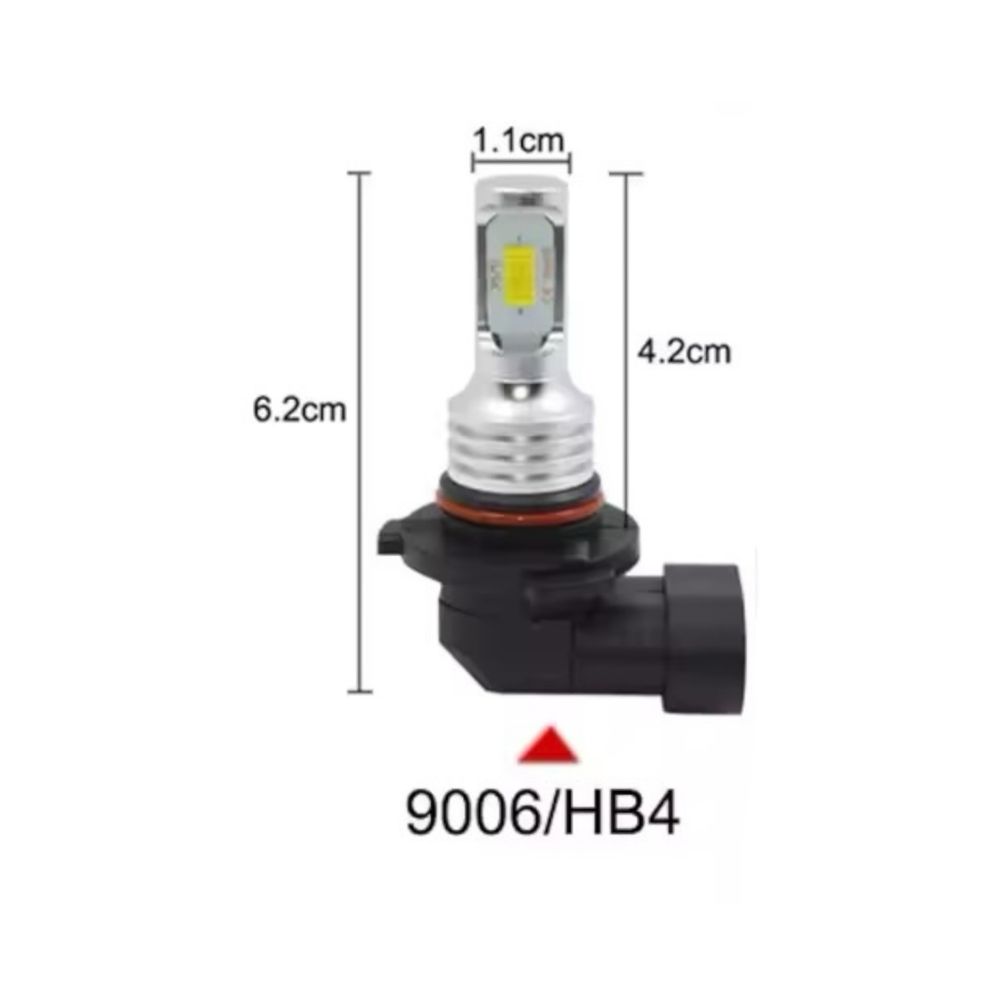 2 БРОЯ LED Диодни крушки HB4 9006 100W 12V +100% повече светлина