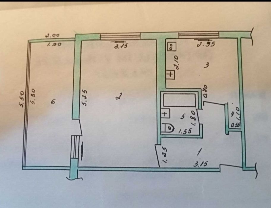 1/3/4 БАЛКОН 2Х6 Экобазар Феруза-1 Улучшенка! S=43м²