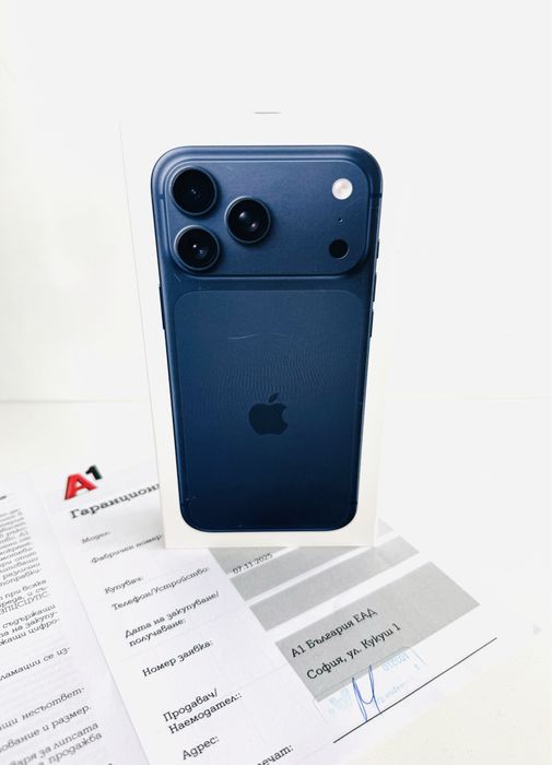 НОВ! iPhone 17 Pro Max 256GB Deep Blue ГАРАНЦИЯ 24 Месеца!