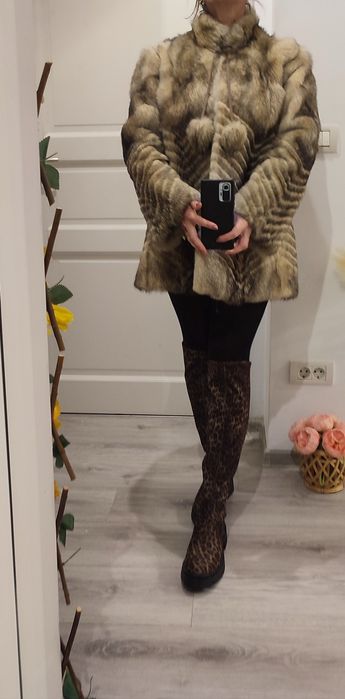 Palton de blana vulpe polara Echt Pelz,croiala clasica, model rar