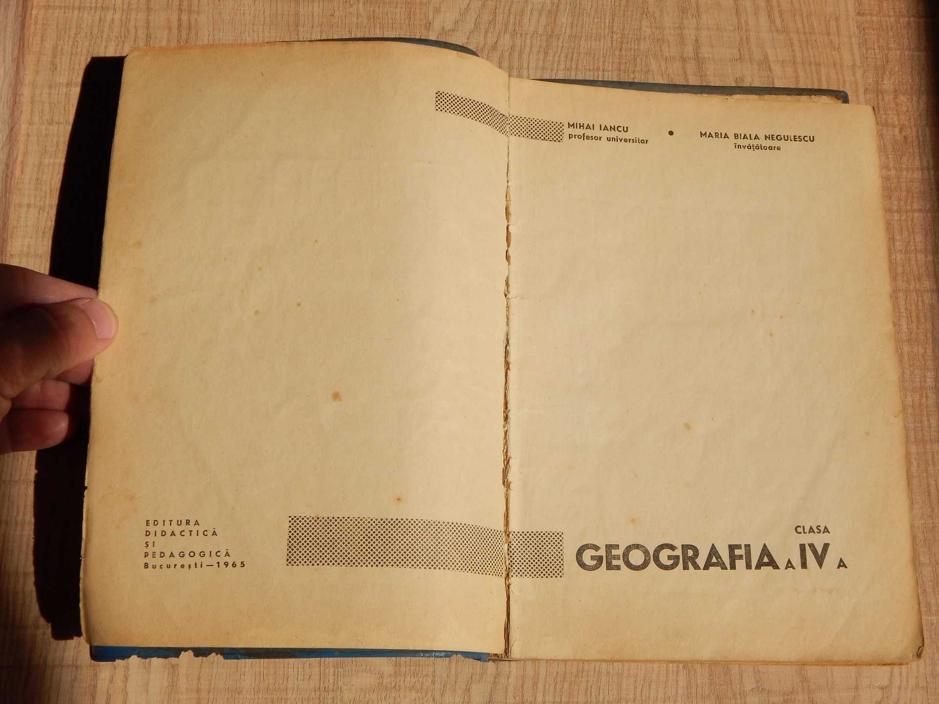 Manual geografie IV Iancu Negulescu Ed. Didactica si Pedagogica 1965