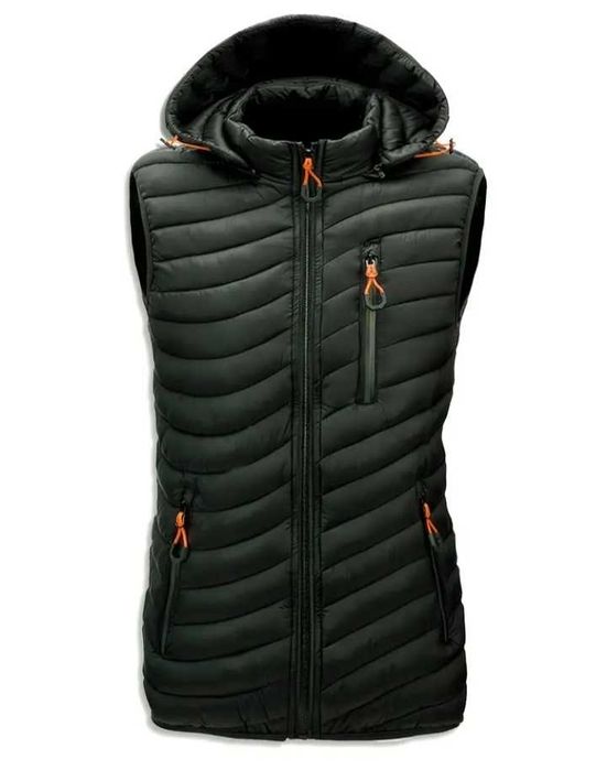 Черен елек с качулка