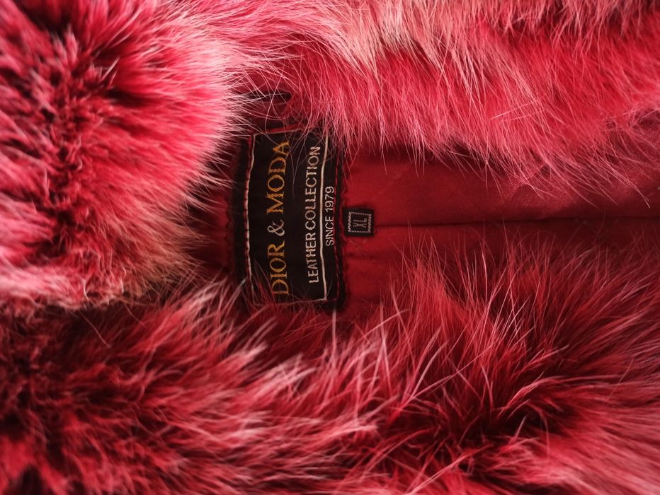 Палто естествена кожа и яка от естествен косъм