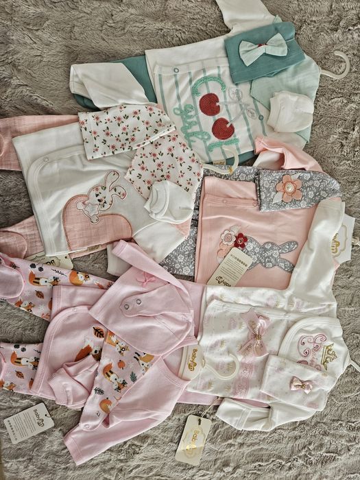 Set 4-5 piese bumbac 100% 0-3 luni(56-62)