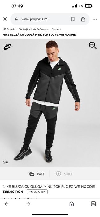 Trening Nike NK Tch Flc Fz Wr Hoodie