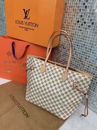 Geanta Louis Vuitton Neverfull alba