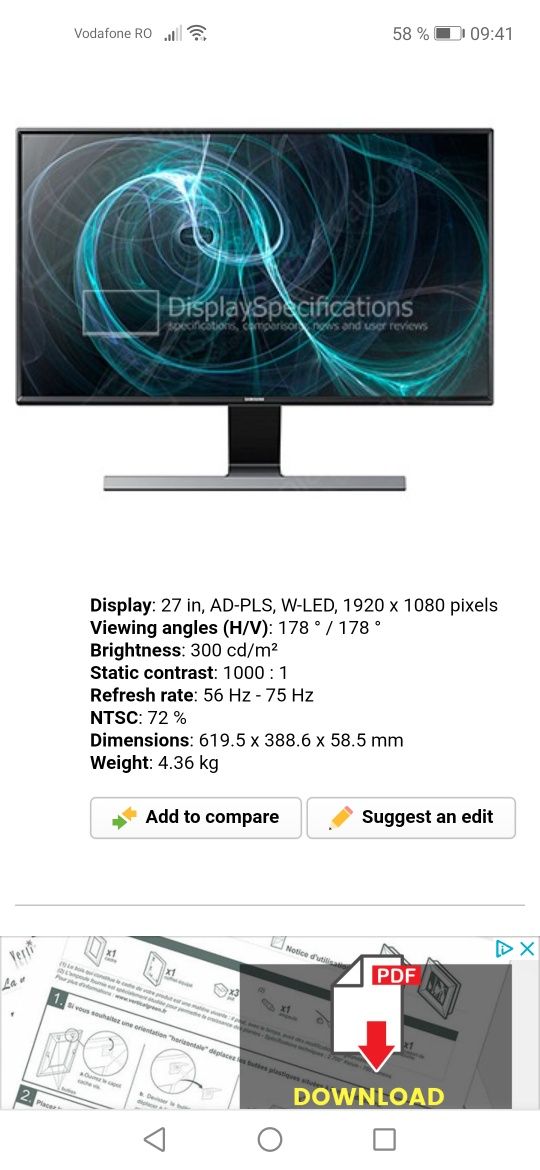 Monitor Samsung 27 inch