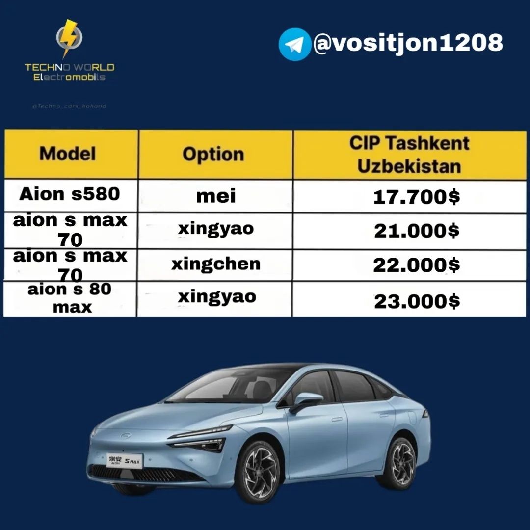 AION S max 70  ev car CIP TASHKENT