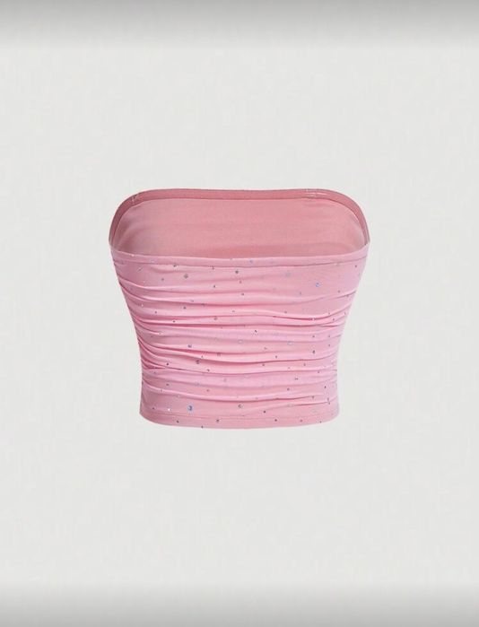 Чисто нов розов блестящ топ