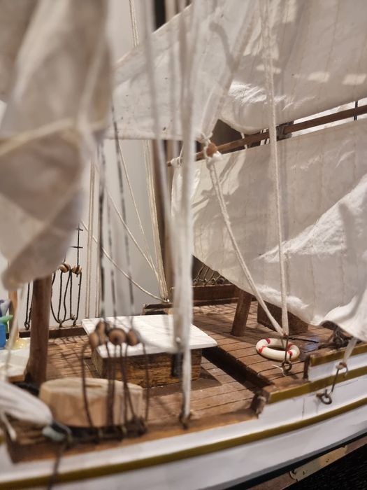 Navă cu vele 70 cm – model lucrat manual – velier decorativ mare