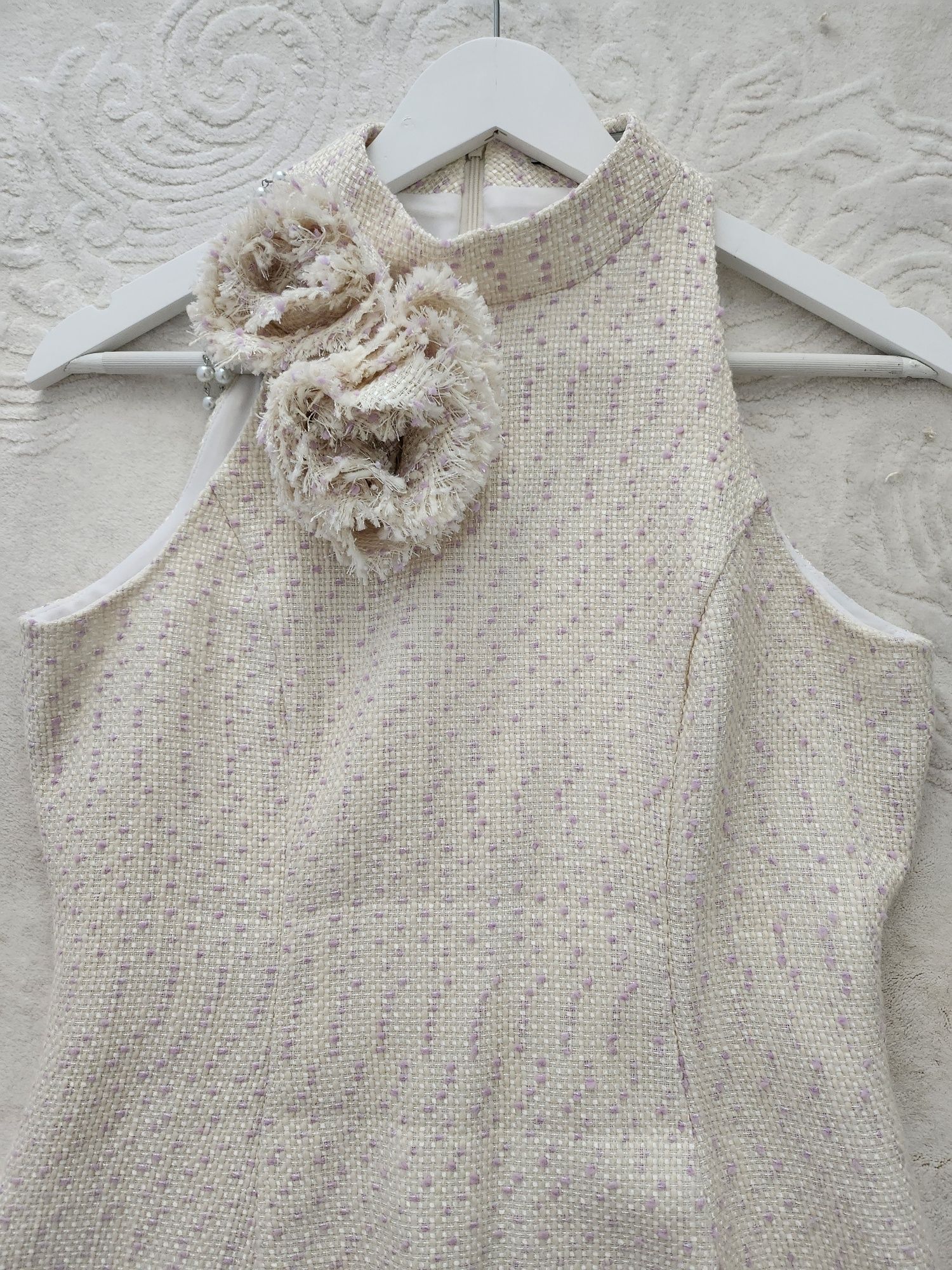 Рокля Avin White Vanilla & Lila Boucle
