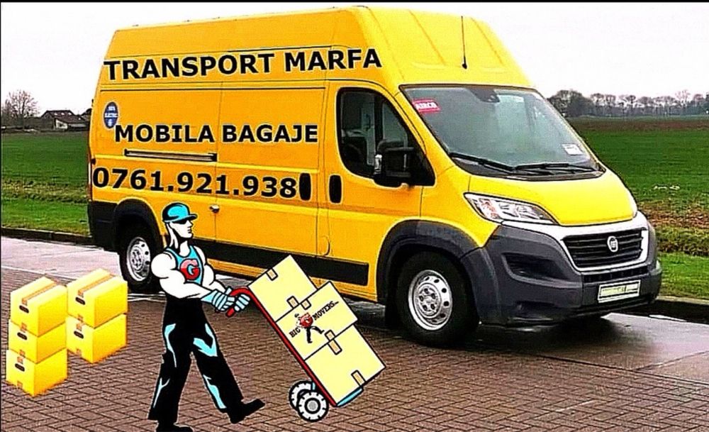 Transport marfa mobila mutari bagaje debarasari gunoi moloz lemne