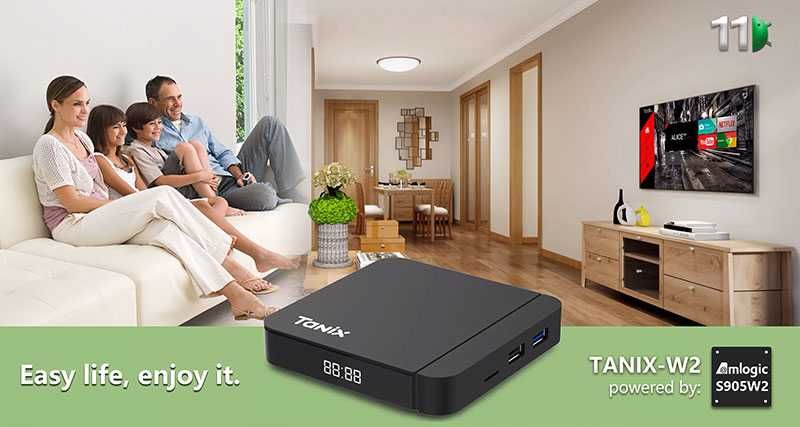 Android TV Box Tanix W2 Android 11, Dual WIFI, Bluetooth, AV1