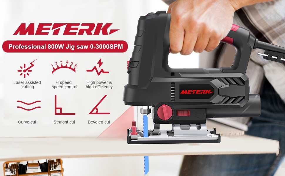 Прободен трион Meterk 800 W 6,7 Amp 3000 SPM с лазер