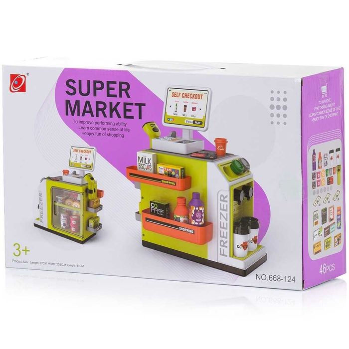 Set jucarie Chipolino Supermarket cu lumini, sunete si 46 accesorii