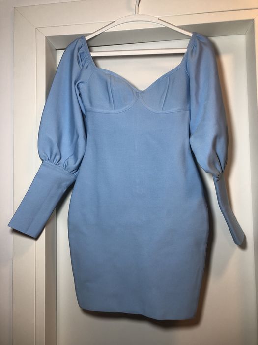 Rochie albastra tip bondage