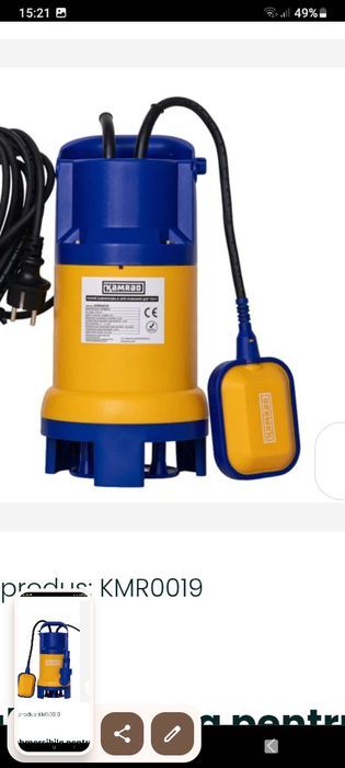 Pompa submersibila pentru apa murdara KAMRAD QDP-750-F – 750W, 14000 l