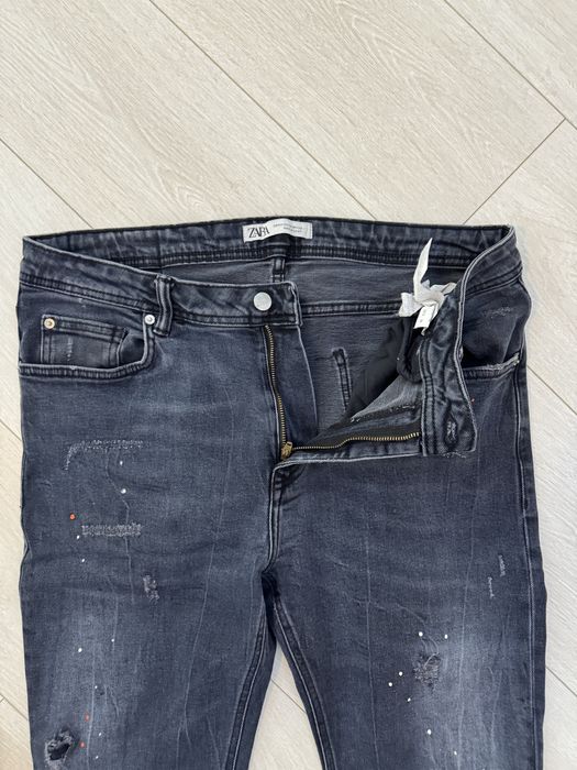Blugi Slim Fit Zara Originali - Model pete vopsea
