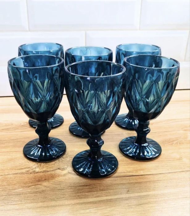 Фужер синий набор бокалов