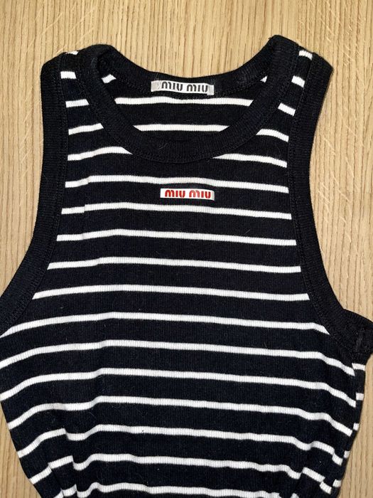 миумиу миу черен топ потник потниче рае черно бяло miumiu miu тениска