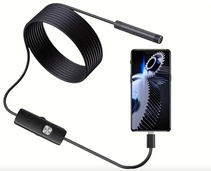 Эндоскоп бароскоп для Андроид разъем mini usb+ Type C 2 метра